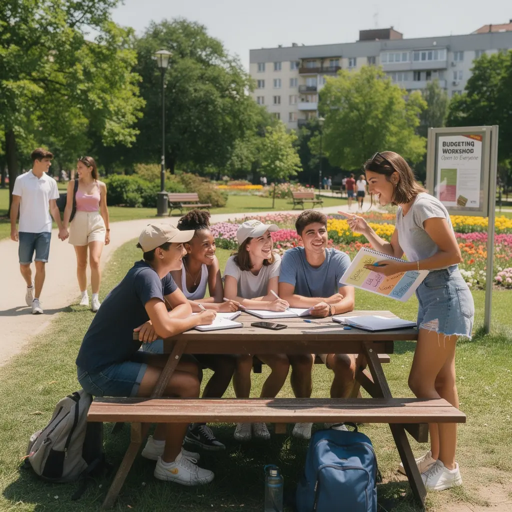 Költségvetési terv készítése során használt segédanyagok, például számológép és jegyzetfüzet.