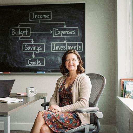 Olvasó, aki jegyzetel és pénzügyi tervet készít egy könyv segítségével.